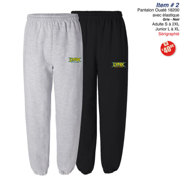 Item 02 Lynx Mont-St-Sacrement Pantalon Ouaté Gildan 18200 18200B 2025