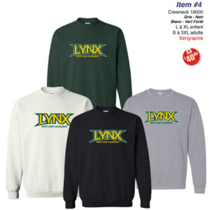 Item 04 Lynx Mont-St-Sacrement Crewneck Gildan 18000 18000B 2025