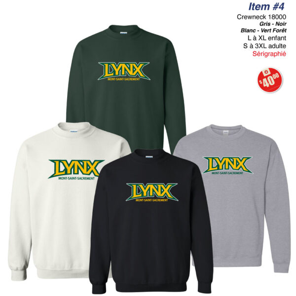 Item 04 Lynx Mont-St-Sacrement Crewneck Gildan 18000 18000B 2025
